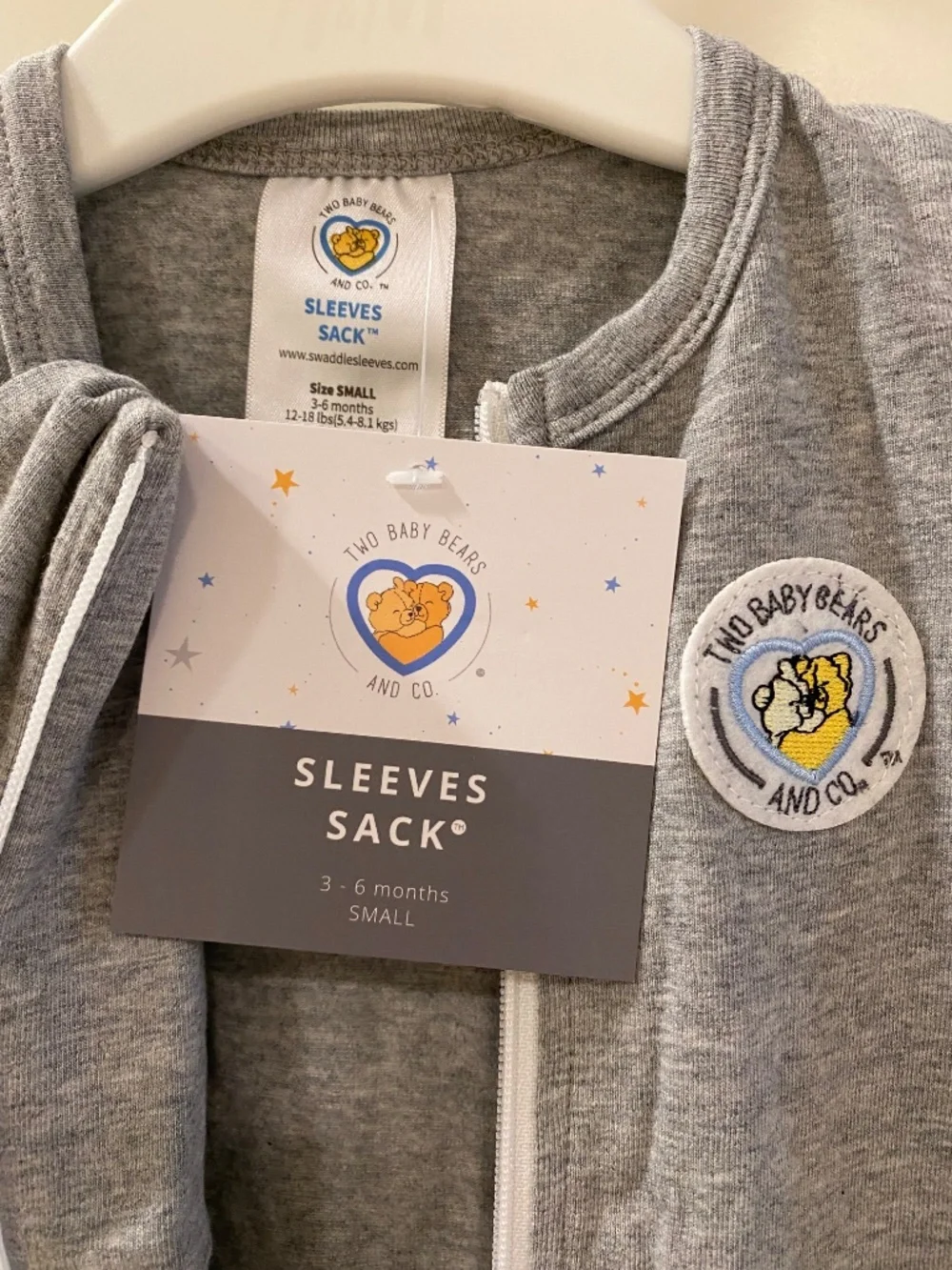 Two Baby Bears Sleeves Sack – Gray | NWT